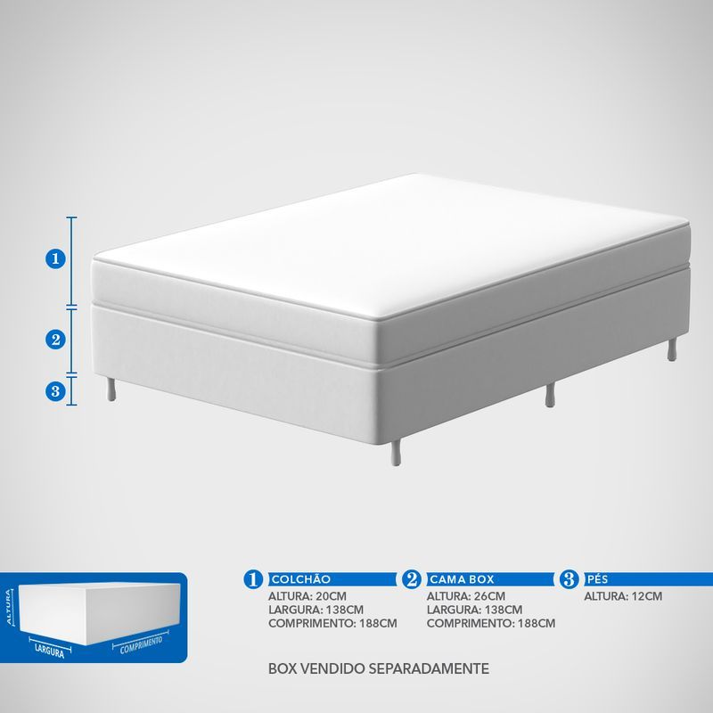 Colchão Casal Mola Ensacada Probel One Springs Branco - Imagem 8