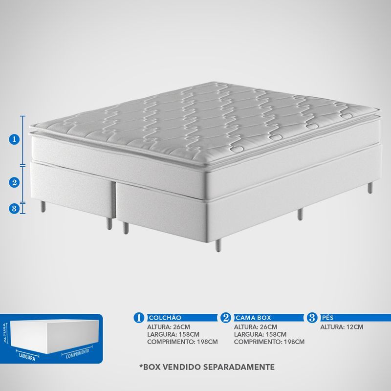 Colchão Queen Mola Ensacada Probel Máximus Plus Branco - Imagem 8