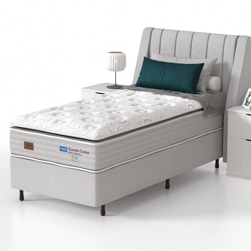 Conjunto Box Solteiro Mola Ensacada Probel Athos Bambu New - Imagem 3