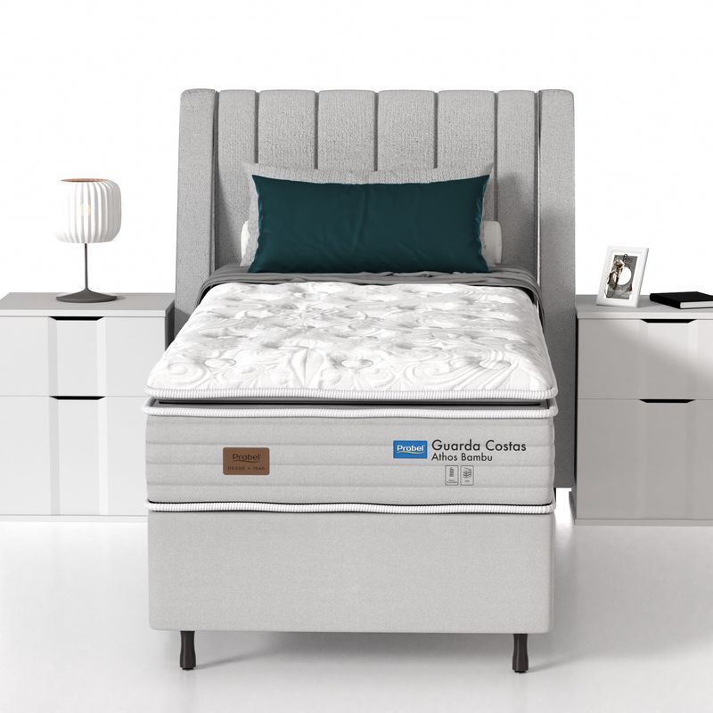 Conjunto Box Solteiro Mola Ensacada Probel Athos Bambu New - Imagem 4