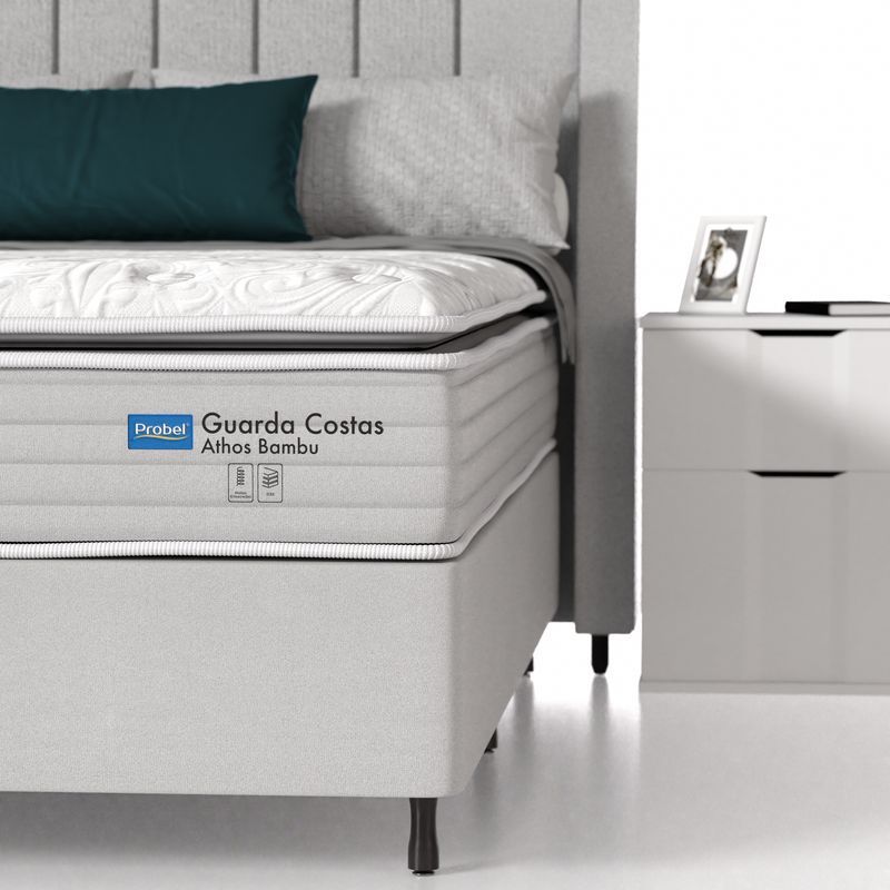 Conjunto Box Solteiro Mola Ensacada Probel Athos Bambu New - Imagem 7