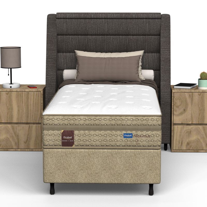 Conjunto Box Solteiro Mola Ensacada Probel Máximus Plus Branco - Imagem 3