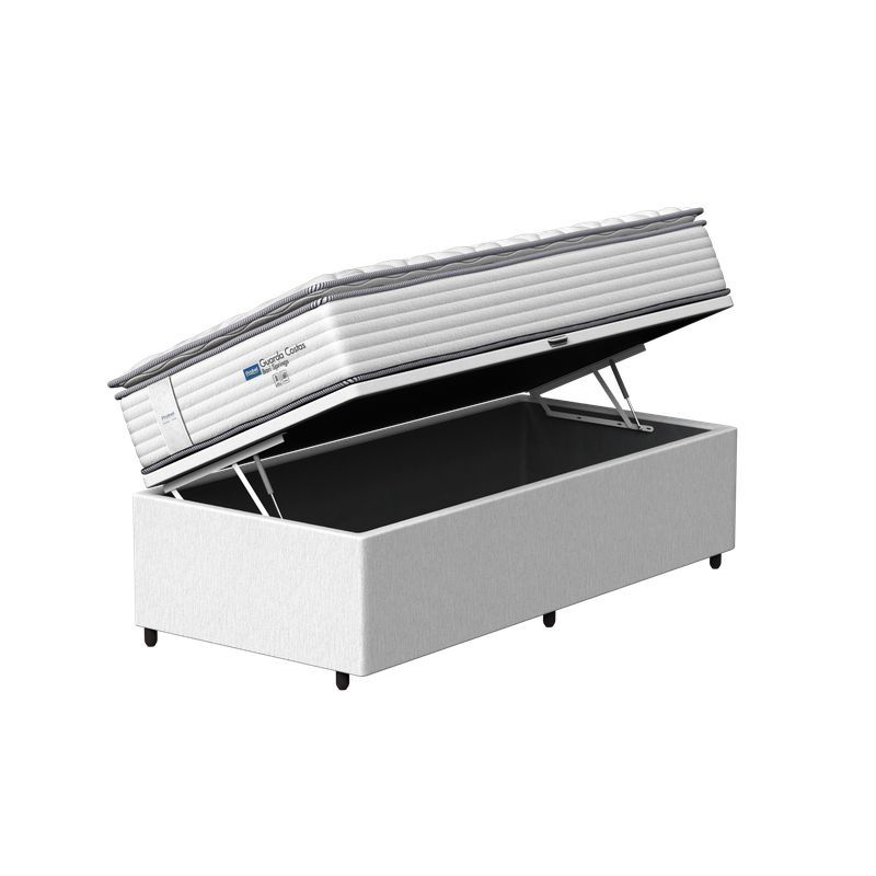 Kit Box Baú Solteiro + Colchão Mola Ensacada Probel Bari