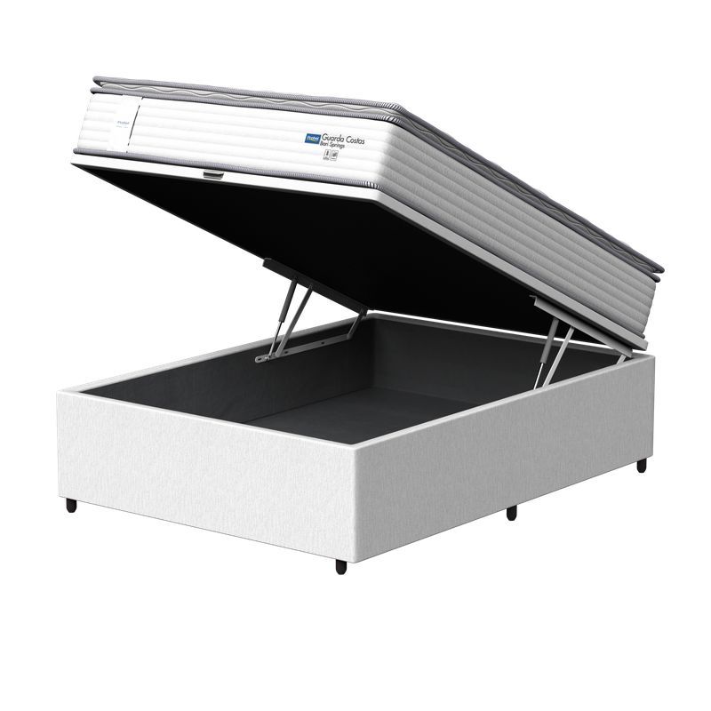 Kit Box Baú Casal + Colchão Mola Ensacada Probel Bari