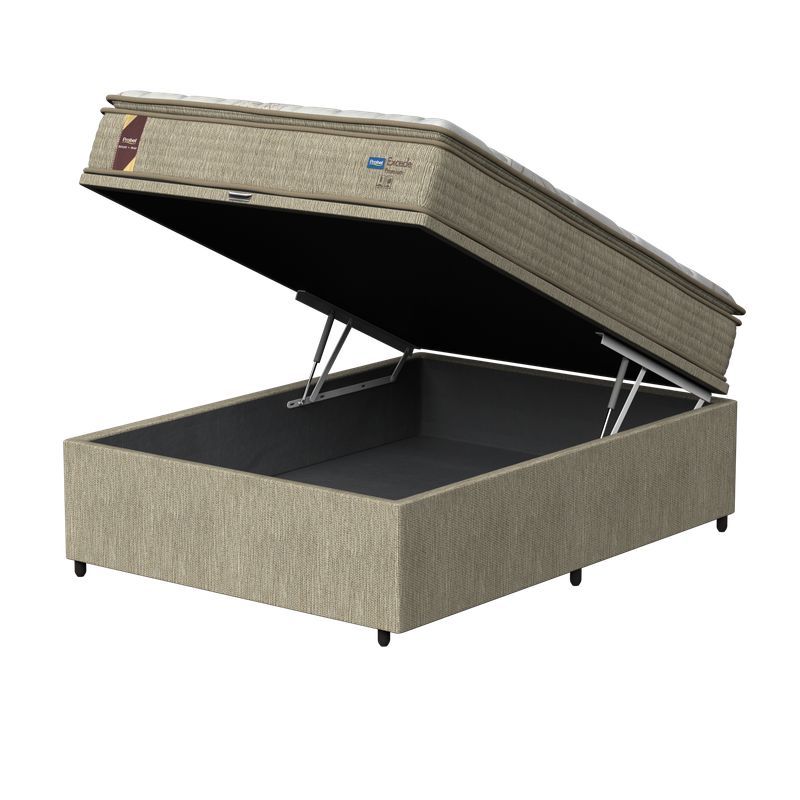 Kit Box Baú Viúva + Colchão Mola Ensacada Probel Excede Premium