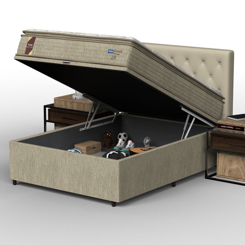 Kit Box Baú Viúva + Colchão Mola Ensacada Probel Excede Premium - Imagem 3