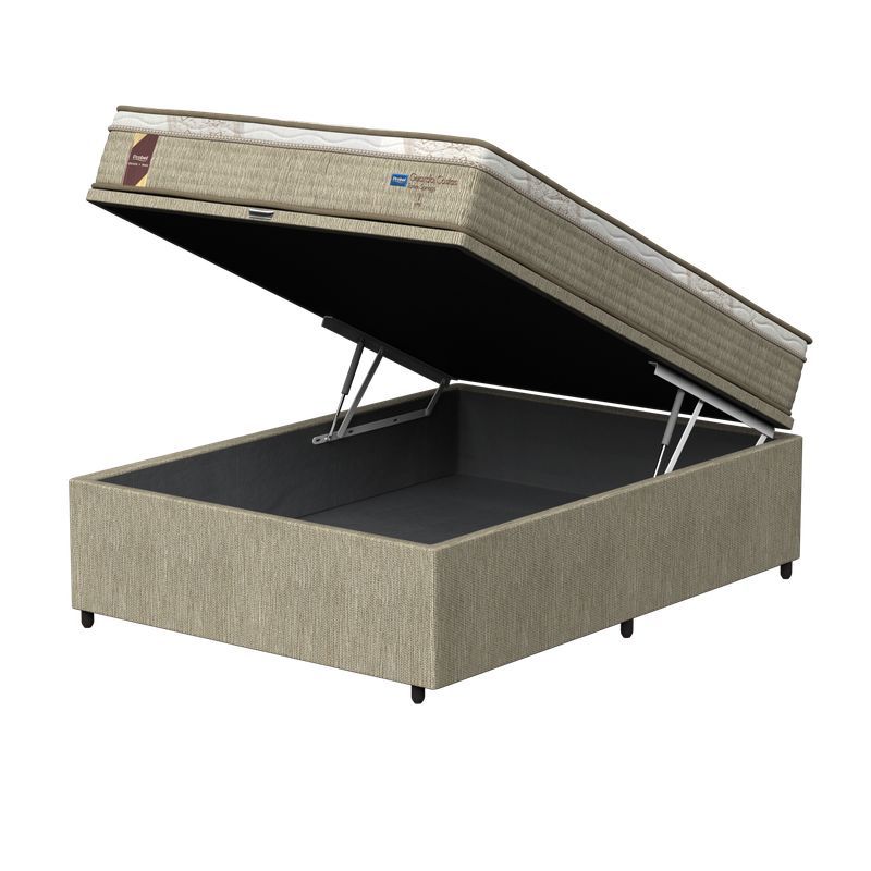 Kit Box Baú Viúva + Colchão Mola Ensacada Probel Turim Springs