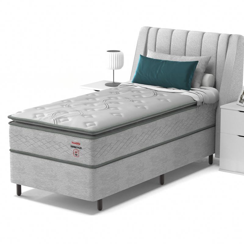 Conjunto Box Solteirão Mola Prodormir Safira Plus New (100x200x58cm) - Imagem 2