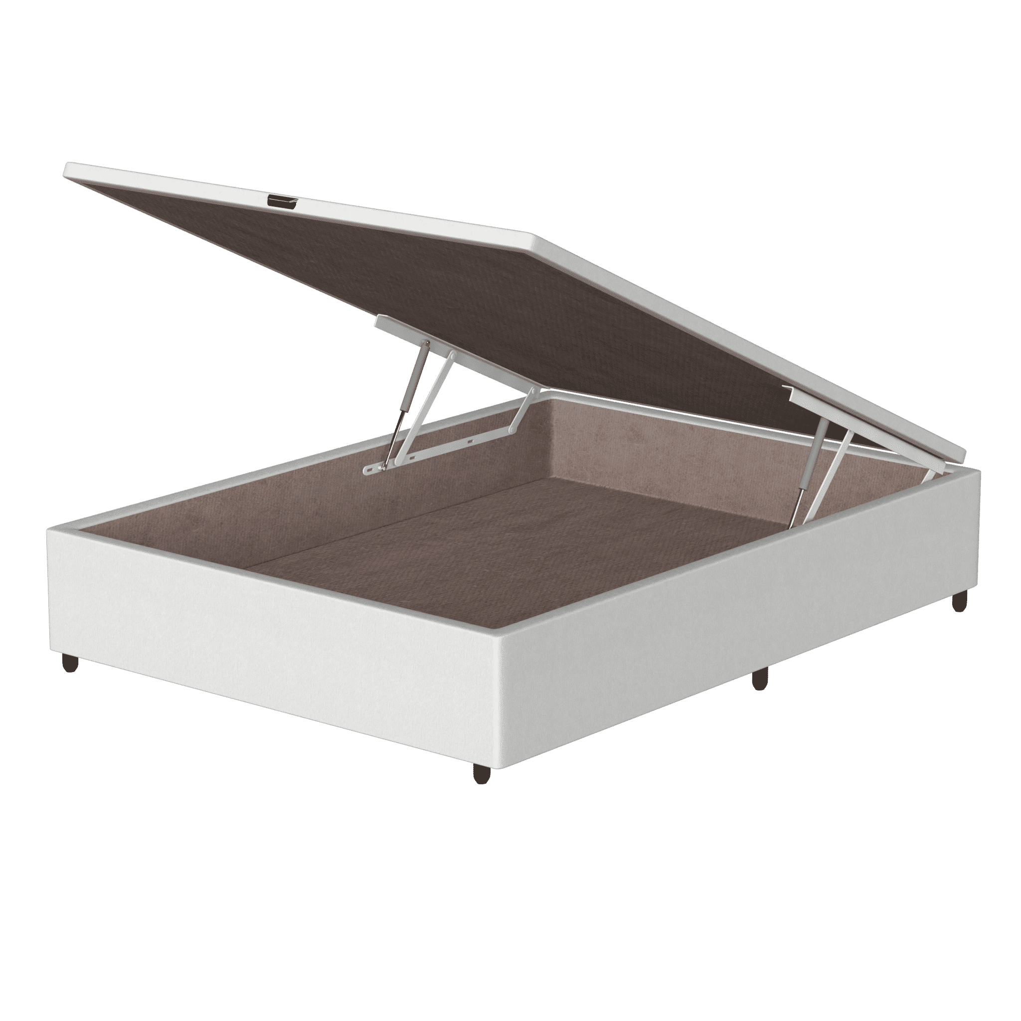 Box Baú Casal Probel Luxo Tela Marrom (138x188x40cm)